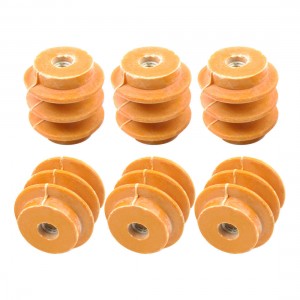 6 Pcs 50mm Height 8mm Thread Dia 660V Busbar Enhanced Insulator Supporter