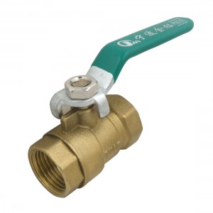 Green Plastic Coated Lever 47/64" Thread Full Port Brass Ball Valve