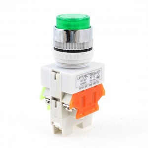 Light Indicator Latching Pushbutton Switch 660VAC 10A 1NO 1NC DPST Y090-11DN