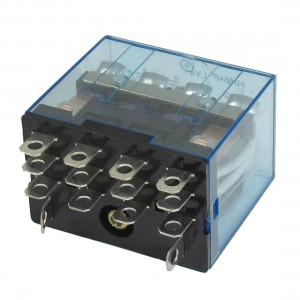 HH64P LY4 DC 12V Coil 14-Pin 4PDT Green LED Electromagnetic Relay