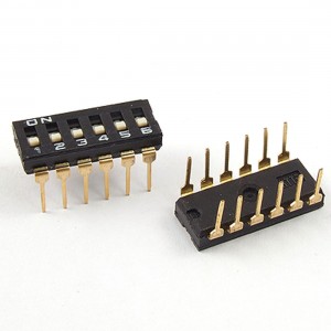 5 Pcs 2.54mm Pitch 6 Position IC Type DIP Switch Black