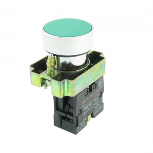 Ui600V Ith10A Panel Mounted Green Top Press Momentary Push Botton Switch