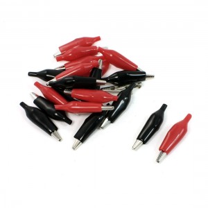 20 Pcs 45mm Alligator Clip Battery Clamp Terst Probe Black Red