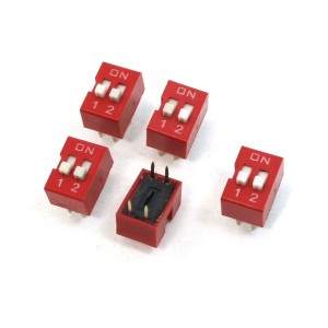 Slide Type 2 Row 4 Pin Terminals 2 Positions DIP Key Switch 5 Pcs