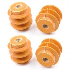 4 Pcs 660V Water Resistance Busbar Insulator Orange 50mmx8mmx46mm