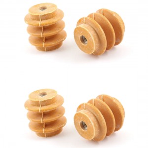660V 1.6" x 1.5" x 5/16" Busbar Insulator Support Adapter Orange 4PCS
