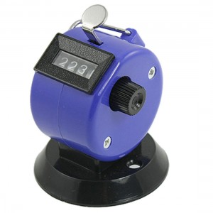Black Blue Plastic Hand Tally 4 Digits Counter for Statistic