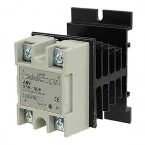 Single Phase Solid State Relay SSR-10DA 10A 24-380V AC w Heat Sink Kjdcg