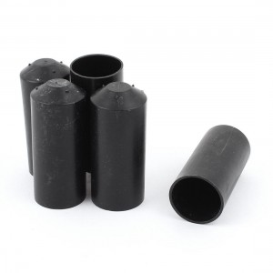 5Pcs 25mm Adhesive Lined Heat Shrink End Cap Wire Tube Cover 2:1 Ratio