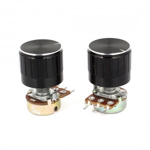 2pcs B5K 5K Ohm 3 Terminals Rotary Audio 1 Linear Potentiometer Pot