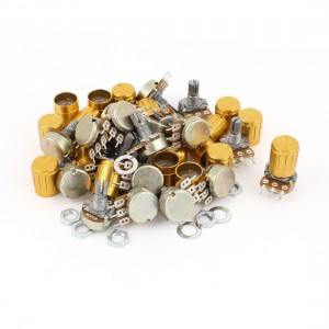 20pcs 100K OHM Linear Taper Rotary Potentiometer 100KB B100K Pot w Knobs