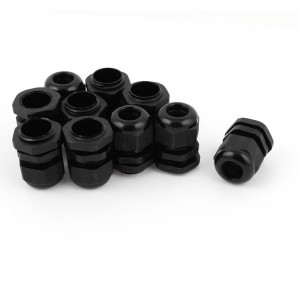 10pcs Black Plastic Waterproof Cable Glands Connectors M20 x 1 5
