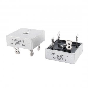 2 Pcs 1KV 50A Single Phase Diode Bridge Rectifier Gray KBPC5010 for PCB