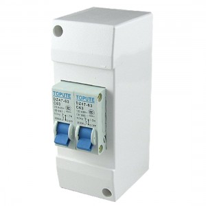 C63 63A Plastic Case 2 Poles Miniature Circuit Breaker AC 230/400V