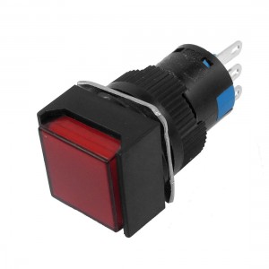 Red Square Momentary SPDT Push Button Switch AC 220V 5A