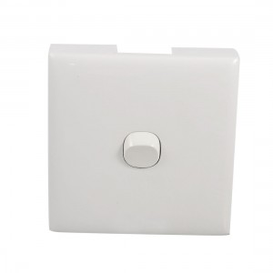 AC 250V 10A White Square Light ON OFF Switch 1 Gang Wall Plate