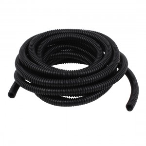 7mmx10mm Black Plastic Bellow Conduit Corrugated Tube Hose Pipe 3 6M 12ft Length