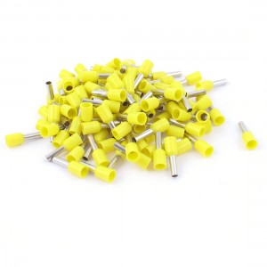 100pcs AWG14 Wire Copper Crimp Connector Insulated Ferrule Terminal Yellow