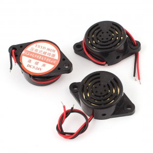 DC3 24V 2 Wire Industrial Continuous Sound Electronic Alarm Buzzer 3pcs
